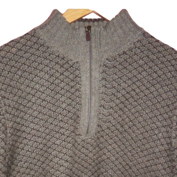 Joseph Abboud Wool Blend 1/4 Zip Gray Knit Sweater - XL - Picture 3 of 6